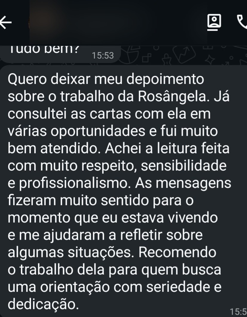 Depoimento de cliente 1 sobre um atendimento com Rosä